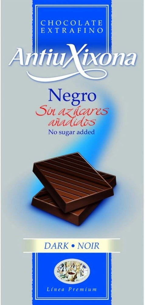 Chocolate Negro sin azúcares añadidos Antiu Xixona Premium-ChocolateSI-antiu xixona,Chocolate Negro,Sin Azúcar,Sin Gluten,tabletas