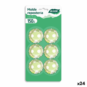 Moldes para Magdalenas Algon Verde Lunares Desechables (24 Unidades)