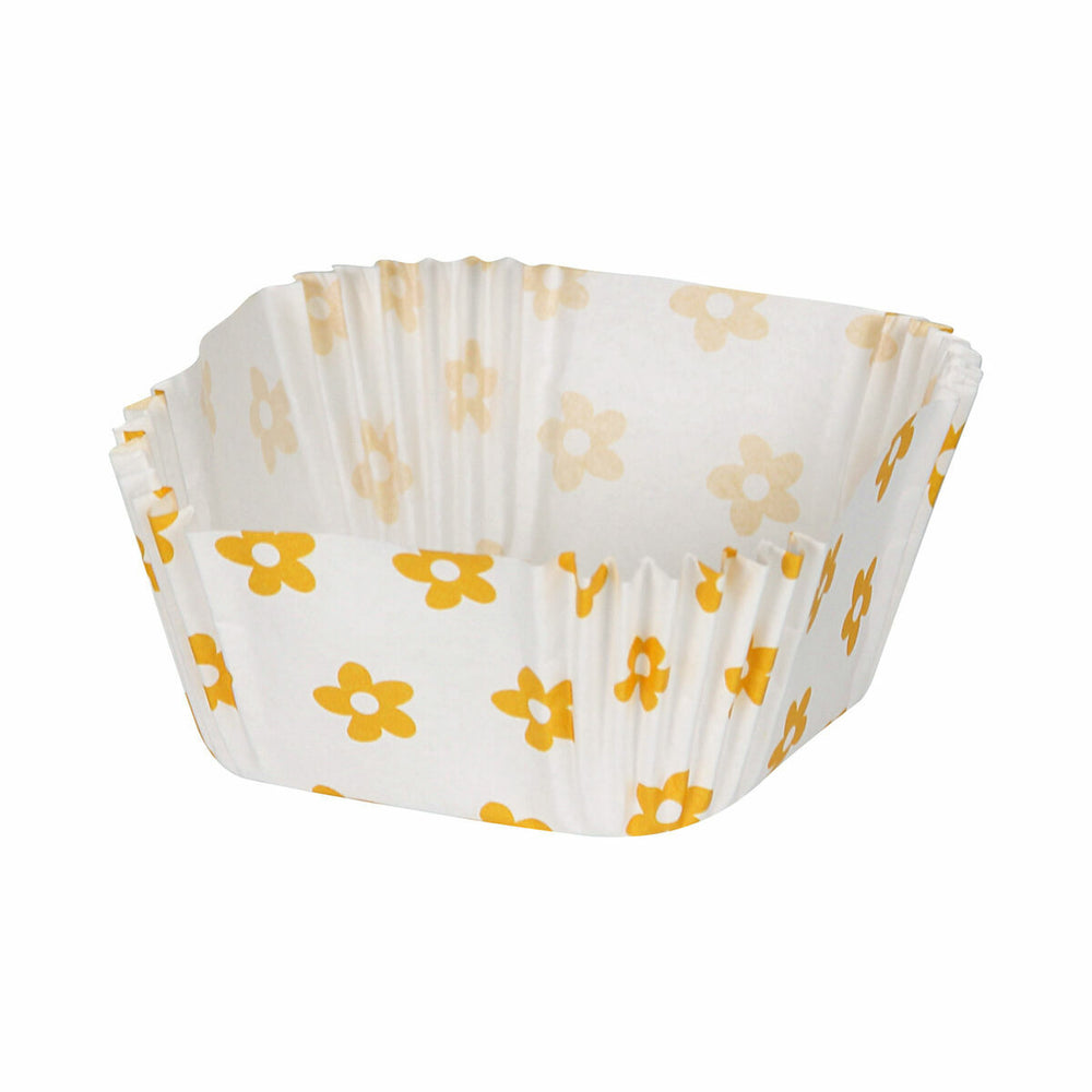 Muffin Tray Algon Yellow flower Disposable (24 Pieces) (24 Units)