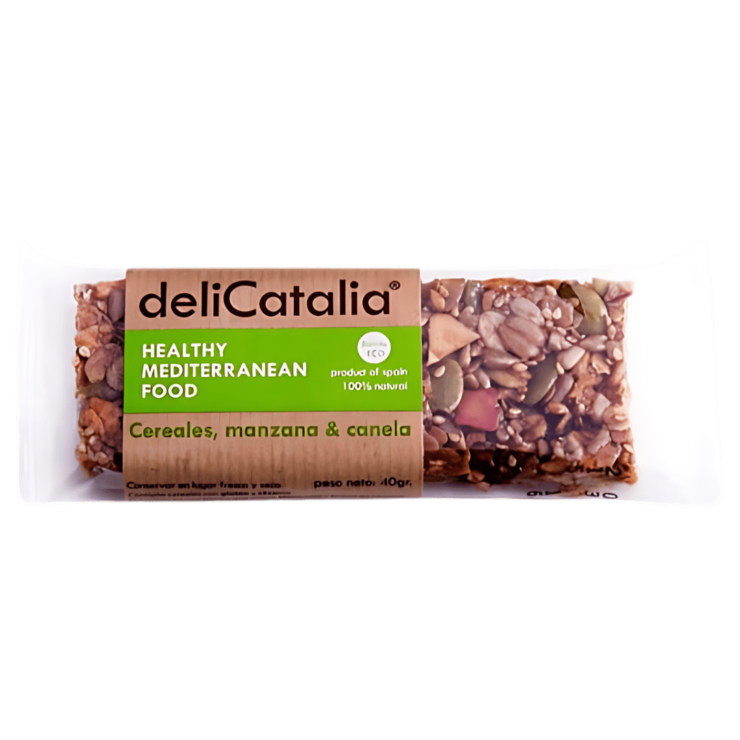 Barritas Ecológicas de Cereales, Manzana y Canela Expositor de 30 - DeliCatalia 40 g - chocolateSI.com