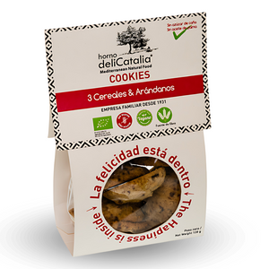 Cookies Ecologicas de 3 Cereales con Arándanos - DeliCatalia  135 g