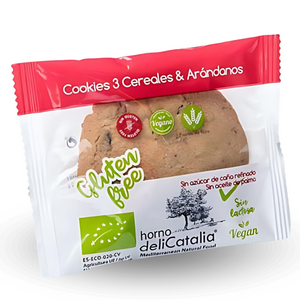 Cookie XL Ecológica de Cereales y Arándanos - Expositor de 12 unidades - DeliCatalia (480g)