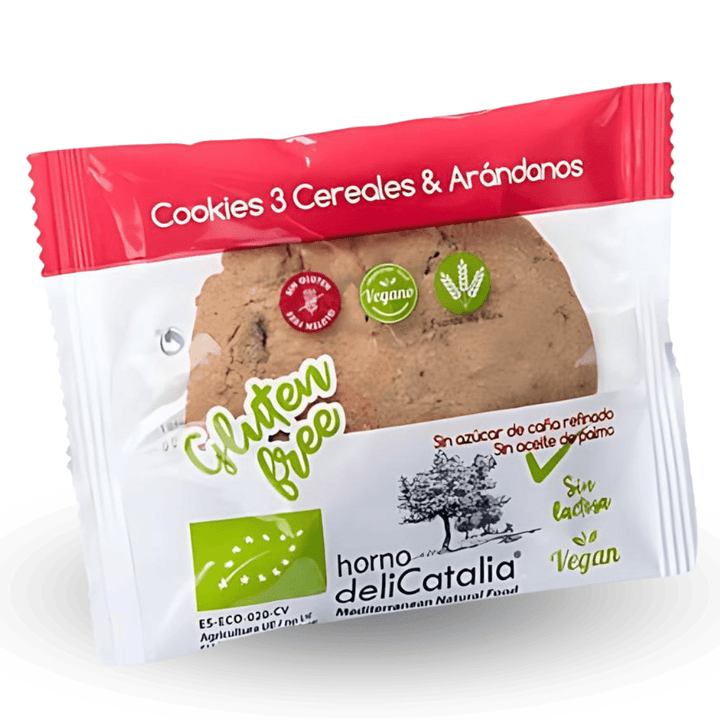 delicatalia Cookie XL Ecológica de Cereales y Arándanos 40g -