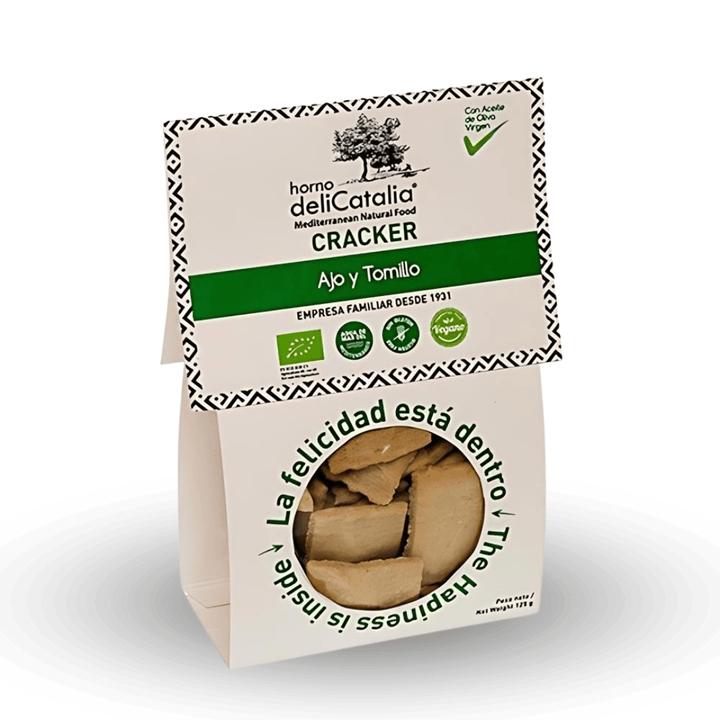 delicatalia Crackers Ecologico Ajo y Tomillo - 125g