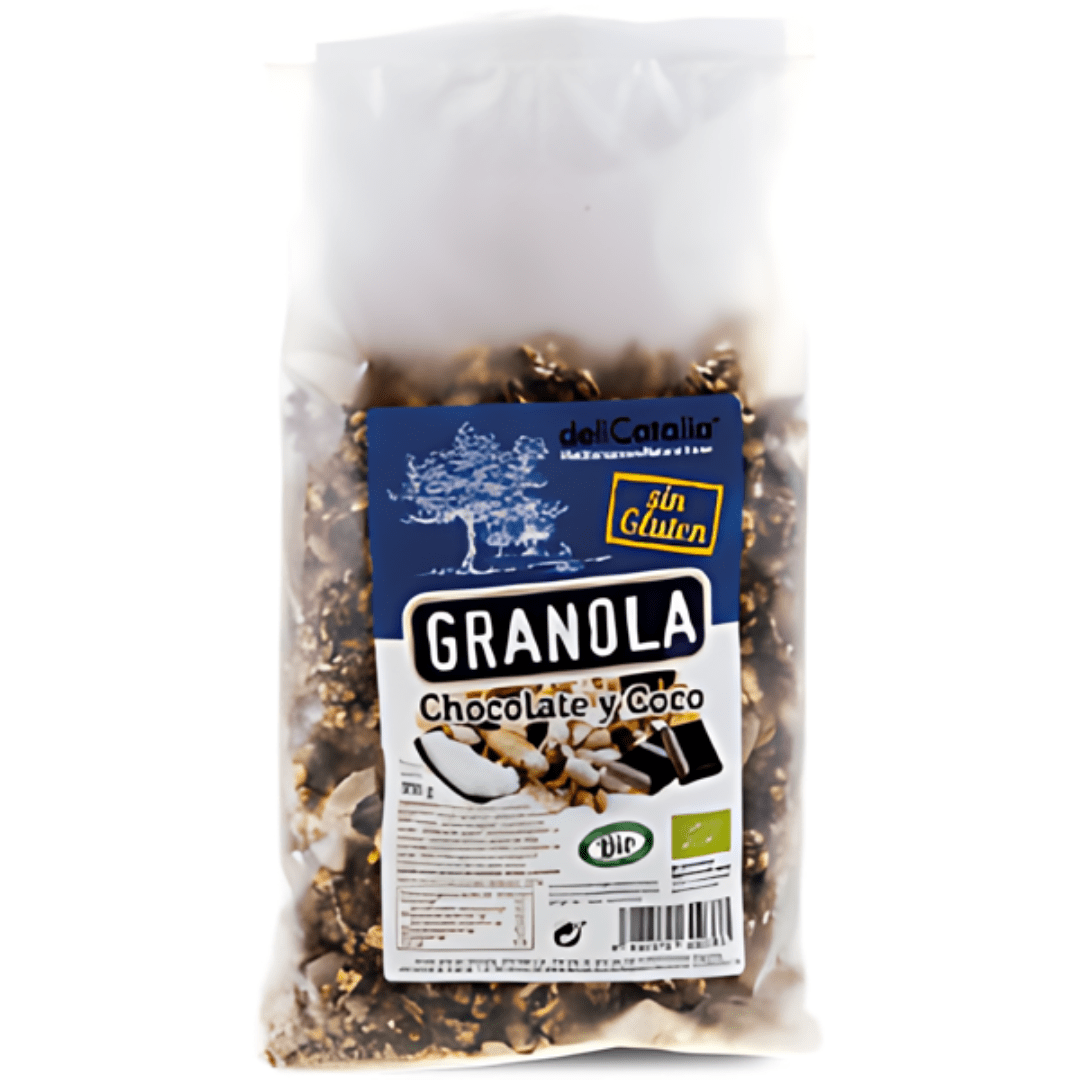 Granola Ecologica de Chocolate y Coco ECO - Pack de 6 unidades - DeliCatalia (350g cada una) - chocolateSI.com