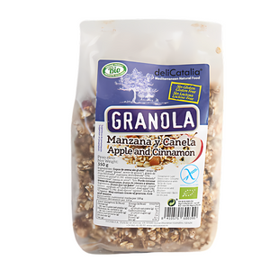 Granola Ecologica Manzana y Canela Sin Gluten - Pack de 6 - DeliCatalia (350 gr)