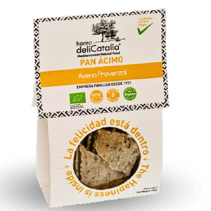 Pan Ecologico Ácimo Avena Provenzal Sin Gluten - Delicatalia (100g)