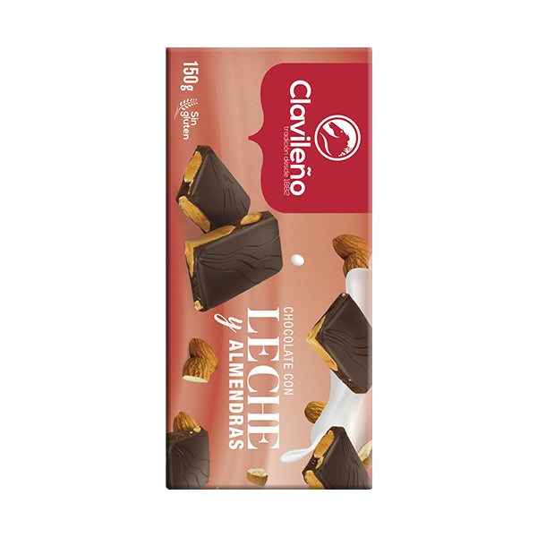 Chocolates Clavileño - HERMANOS LOPEZ LLORET S.A. Chocolate con Leche y Almendras Partidas 150g - El Clavileño