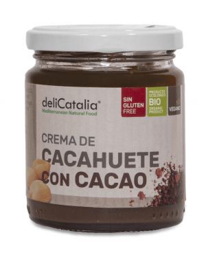 Crema de Cacahuete con Cacao - Expositor de 12 unidades - 225g DeliCatalia - chocolateSI.com