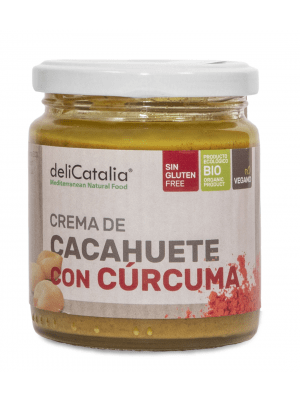 Crema de Cacahuete con Cúrcuma Expositor de 12 unidades - 225g DeliCatalia - chocolateSI.com