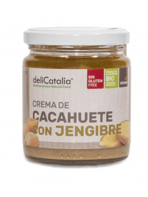Crema de Cacahuete con Jengibre - Expositor de 12 unidades - 225g DeliCatalia - chocolateSI.com