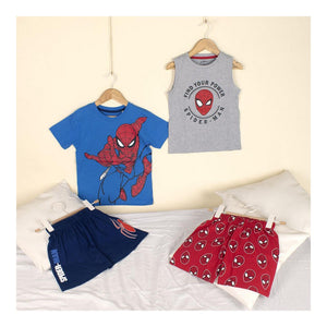 Pijama de Verano Spiderman Gris