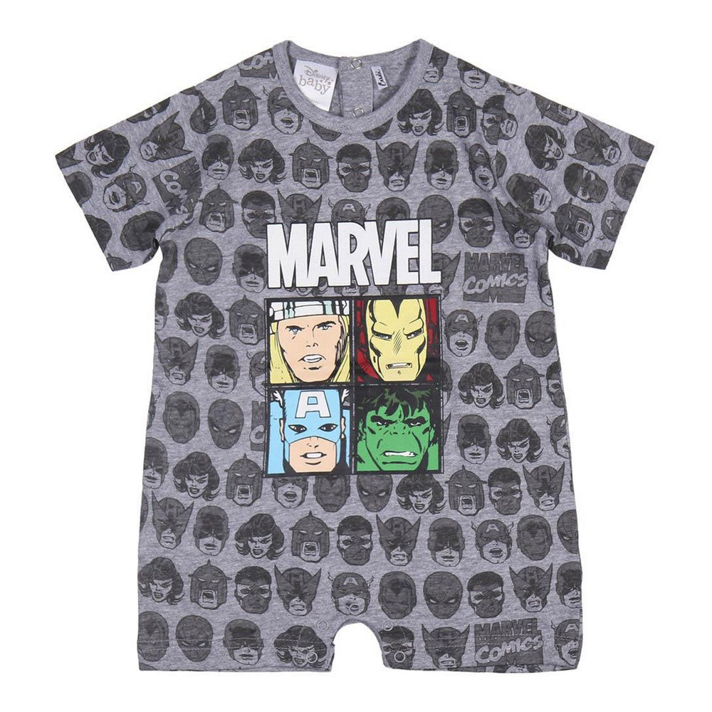 Baby's Short-sleeved Romper Suit Marvel Grey