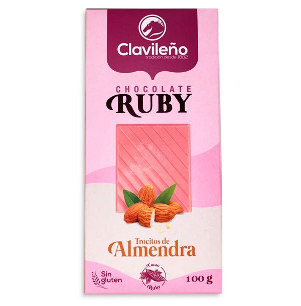 chocolateSI.com Chocolate Ruby con Almendras 100g - El Clavileño