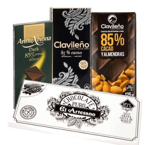 Lote de 4 chocolates negros - chocolateSI.com