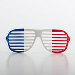 Gafas Persiana Bandera de Francia Th3 Party de BigBuy Party con lentes con los colores de la bandera francesa: azul a la izquierda, blanco en el medio y rojo a la derecha.