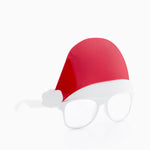 Gafas de sol con montura blanca y gorro de Papá Noel rojo y blanco, perfectas para añadir un toque de alegría festiva. ¡Estas gafas con gorro de Papá Noel de BigBuy Christmas seguro que alegrarán cualquier ocasión festiva!