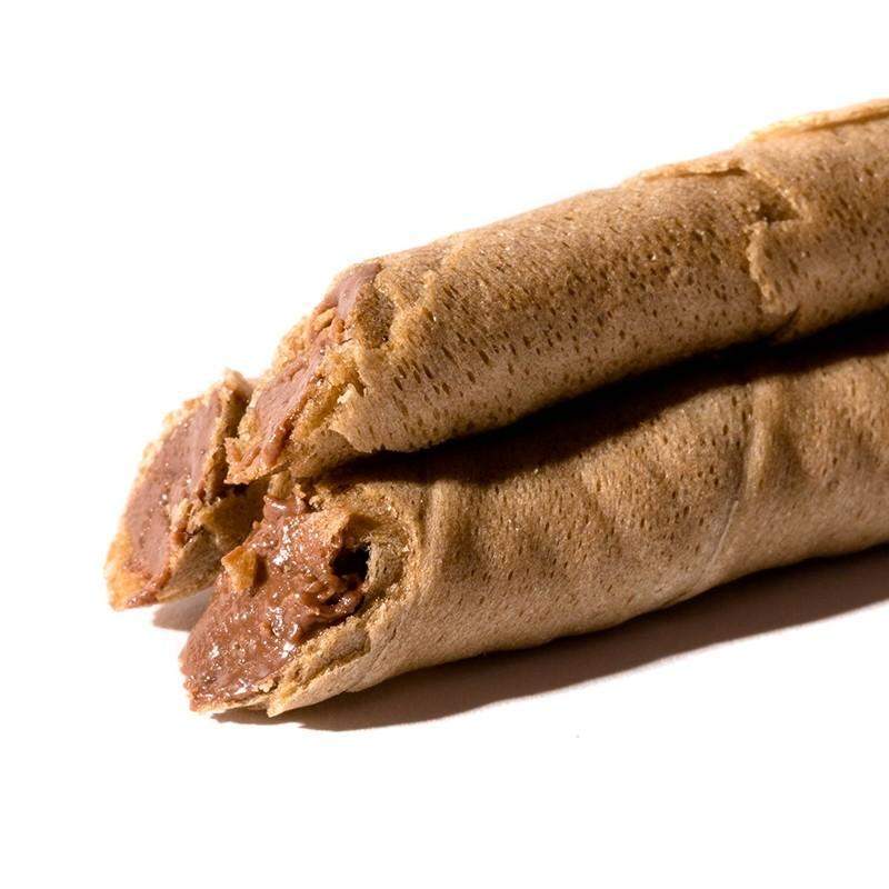 Barquillos Rellenos de Chocolate Antiu Xixona-ChocolateSI-Avellanas,Barquillos,Crujiente,Pasta de Cacao,turrones artesanos