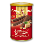 Caja de 12 latas de Barquillos de Turrón al Chocolate Antiu Xixona-ChocolateSI-antiu xixona,Barquillos,Cajas,Con Almendras