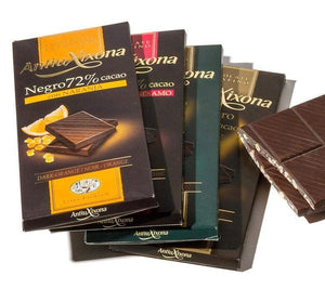 Lote 4 Chocolates Puros de la marca Antiu Xixona - Calidad Premium Extrafino-ChocolateSI-70%,80%,antiu xixona,Chocolate Negro,Con Frutas,Sin Gluten