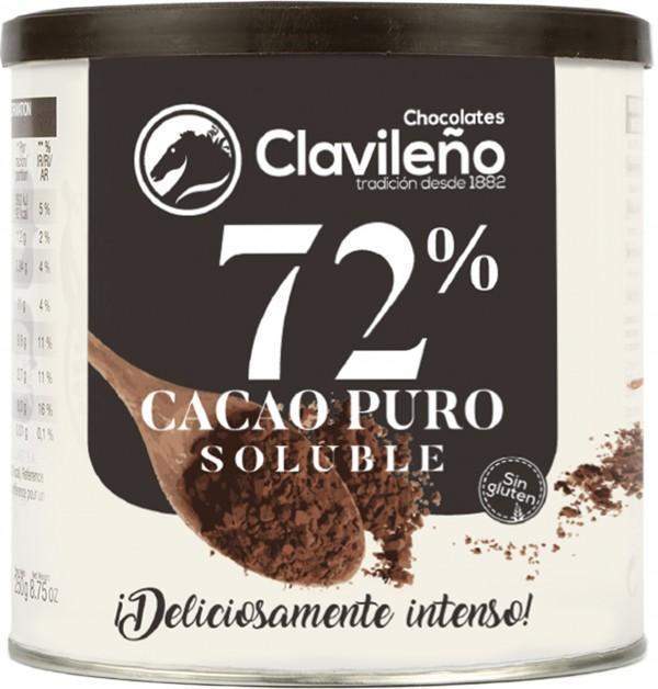 chocolates clavileno Cacao Puro Soluble 72% 250gr - Chocolates Clavileño