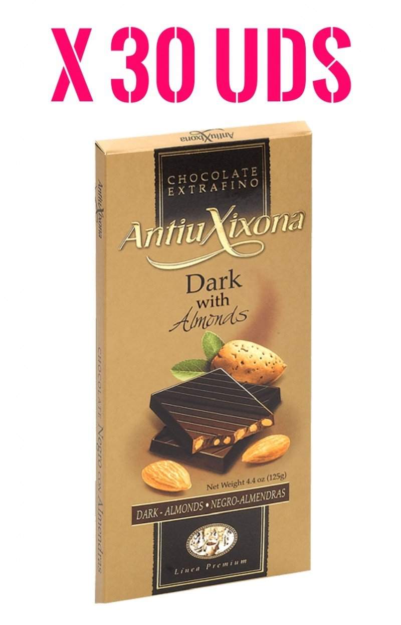 Chocolate Negro con Almendras Antiu Xixona Premium en Caja de 30 Unidades - chocolateSI.com