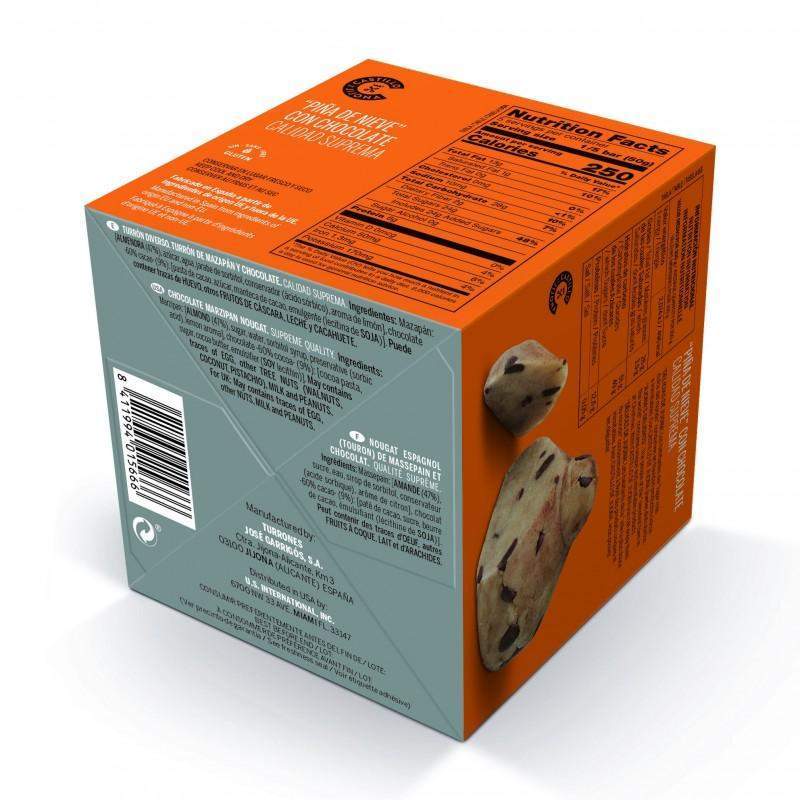 Piña de nieve con chocolate 250g - Castillo de Jijona-ChocolateSI-Con Almendras,Navidad,Sin Gluten,turron,turrones artesanos