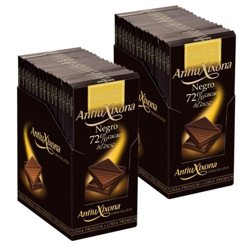 Chocolate Negro 72% Antiu Xixona Premium en Caja de 30 Unidades - chocolateSI.com