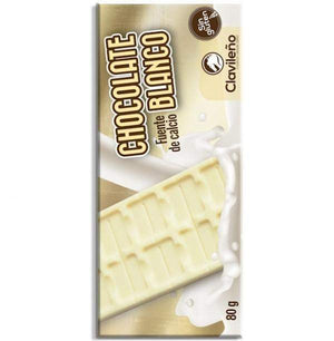 Chocolate Blanco 80g - Chocolates Clavileño-chocolates clavileno-Chocolate Blanco,chocolates clavileno,Sin Gluten,tabletas