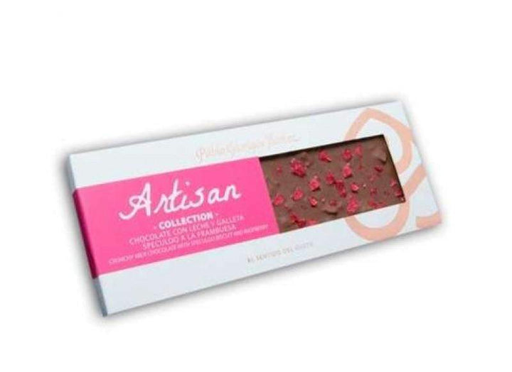 ChocolateSI Chocolate con Leche y Galleta Speculoo a la Frambuesa Artisan Collection, 125 g.