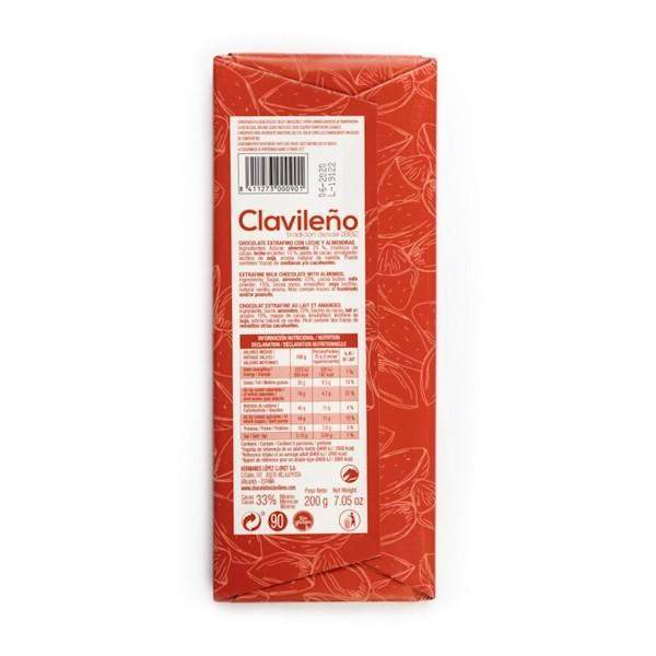 Chocolate con Leche y Almendras 200g - El Clavileño - chocolateSI.com