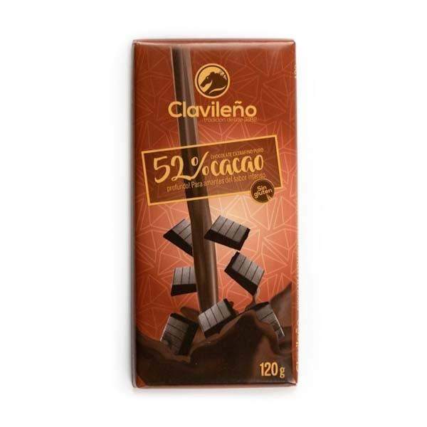 Chocolate Negro 52% Cacao 120g - El Clavileño-chocolates clavileno-Chocolate Negro,El Clavileño,Sin Gluten,tabletas