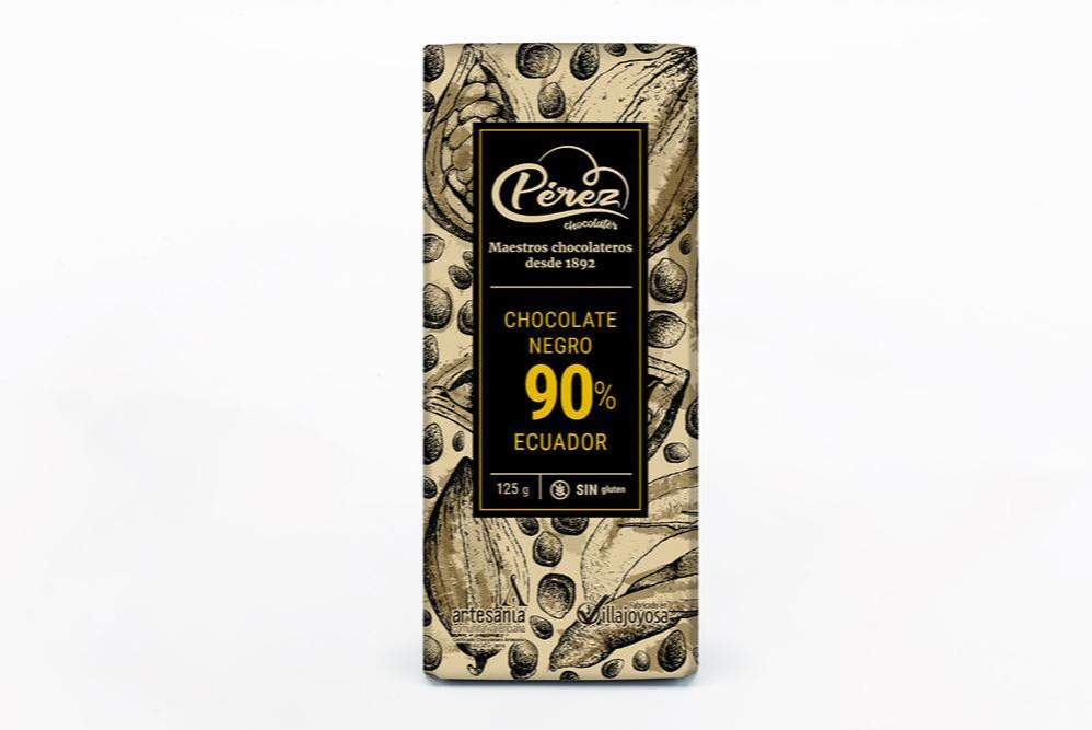 Chocolate negro 90% Cacao Origen Ecuador 125g - Chocolates Pérez - chocolateSI.com