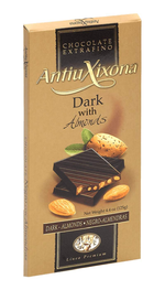 Chocolate Negro con Almendras Antiu Xixona Premium en Caja de 30 Unidades-ChocolateSI-antiu xixona,Cajas,Chocolate Negro,Con Almendras,Sin Gluten,Sin Lactosa,tabletas