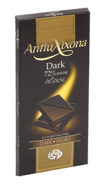 Chocolate Negro 72% Antiu Xixona Premium-ChocolateSI-70%,antiu xixona,Chocolate Negro,Sin Gluten,tabletas
