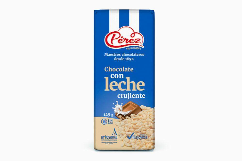 Chocolate con Leche Crujiente 32% Cacao 125g - Arroz Inflado - Chocolates Pérez - chocolateSI.com