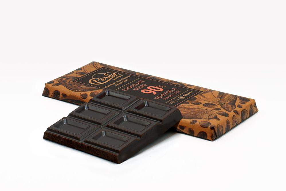 Chocolate Negro 90% Cacao Origen Venezuela 125g - Chocolates Pérez - chocolateSI.com