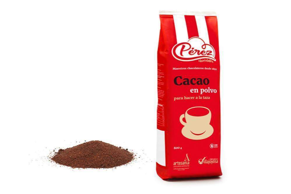 Cacao en Polvo para hacer a la Taza 21% Cacao 800g - Chocolates Pérez-chocolateSI-A la taza,Cacao en Polvo,perez,Sin Gluten
