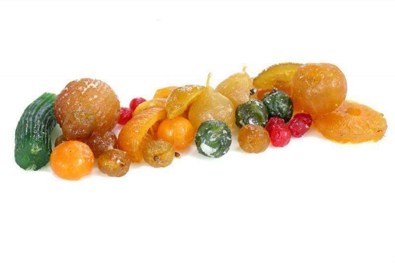 Fruta Escarchada y glaseada, bandeja de 400 gramos-ChocolateSI-Cajas,Con Almendras,Con Frutas,Con Naranja,Lotes,Navidad,Sin Gluten,Tartas,turrones artesanos