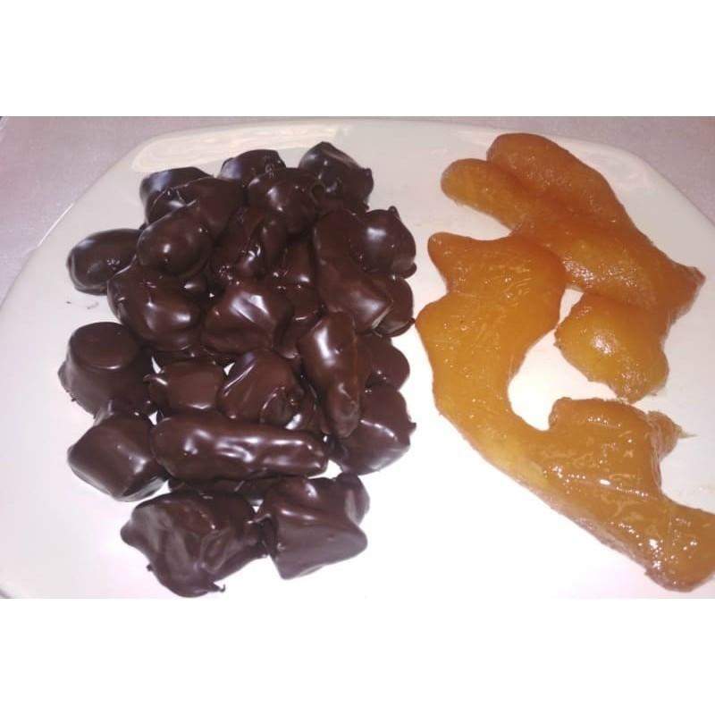 Gengibre con chocolate negro a granel en formato de 1kg o 5kg.-ChocolateSI-a granel,Chocolate Negro,Con Frutas,Vegano
