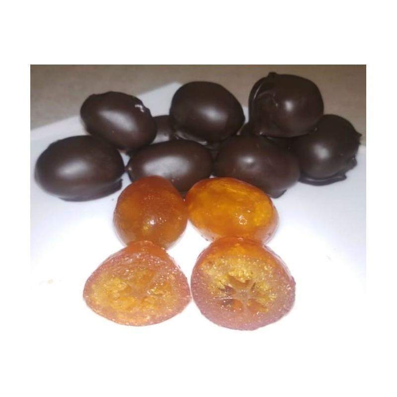 Kumquats con chocolate negro a granel en formato de 1kg o 5kg.-ChocolateSI-a granel,Chocolate Negro,Con Frutas,Con Naranja,Vegano