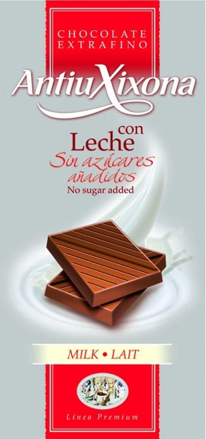 Chocolate con Leche sin azúcares añadidos Antiu Xixona Premium-ChocolateSI-antiu xixona,Con Leche,Sin Azúcar,Sin Gluten,tabletas
