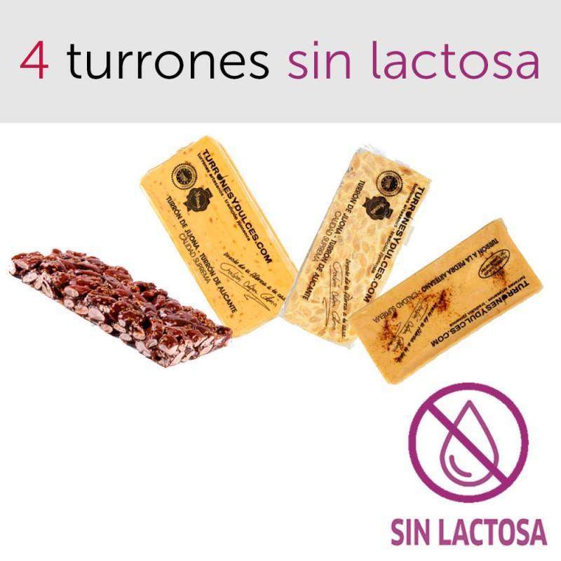 Pack 4 turrones sin lactosa-ChocolateSI-Con Almendras,Con Frutas,Lotes,Sin Lactosa,turrones artesanos