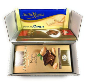 Lote 7 Chocolates de la marca Antiu Xixona - Calidad Premium Extrafino-ChocolateSI-70%,80%,antiu xixona,Chocolate Blanco,Chocolate Negro,Con Almendras,Con Frutas,Con Leche,Lotes