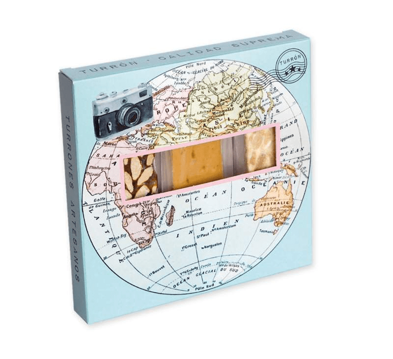 Pack porciones de turrón "Bola del mundo" 3 unidades - chocolateSI.com