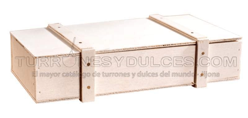 Turrón a la Piedra tradicional, apto para veganos y Artesano – caja de madera 300 g - chocolateSI.com