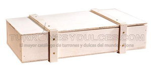 Turrón a la Piedra Artesano – caja de madera 300 g-ChocolateSI-Cajas,Con Almendras,Sin Gluten,Sin Lactosa,turrones artesanos