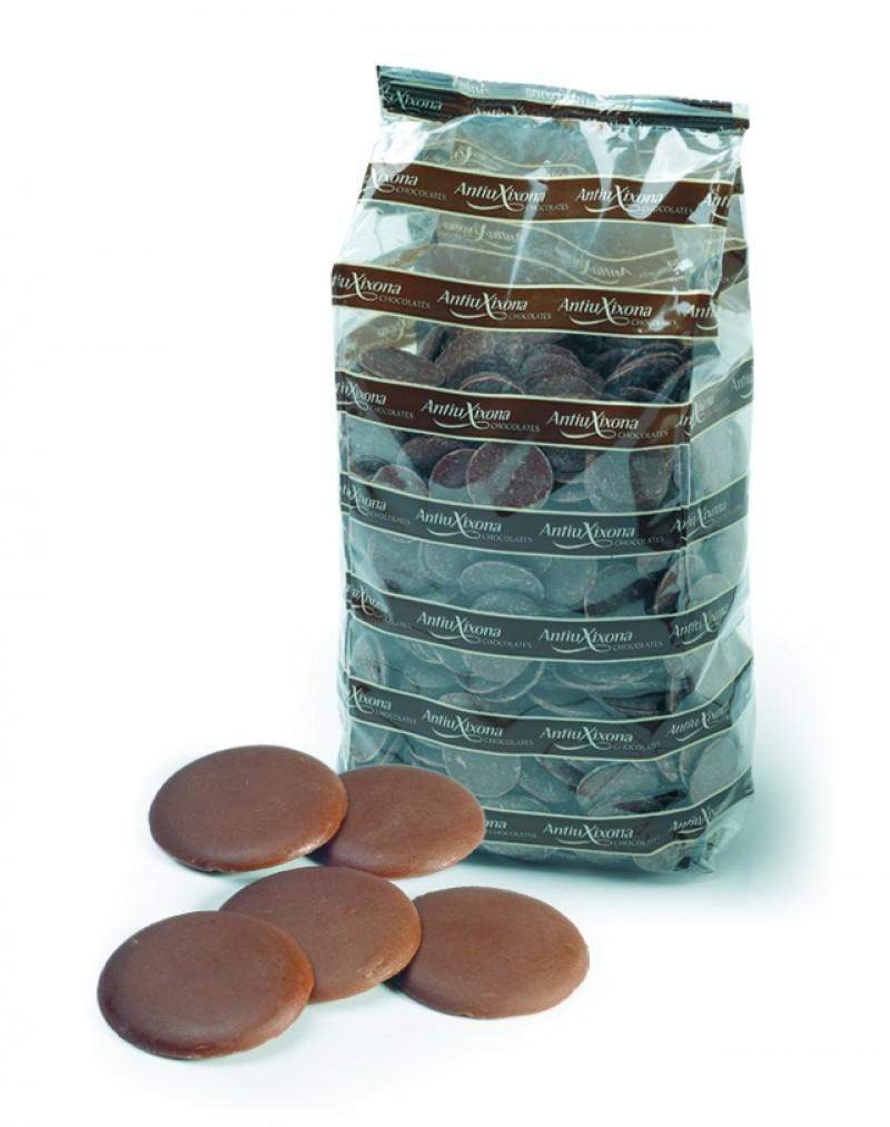 Gotas o pepitas de Chocolate con Leche, bolsa de 1 KG. Cobertura para fundir o cocinar. Antiu Xixona-ChocolateSI-antiu xixona,chocolate con leche,Gotas,Sin Gluten