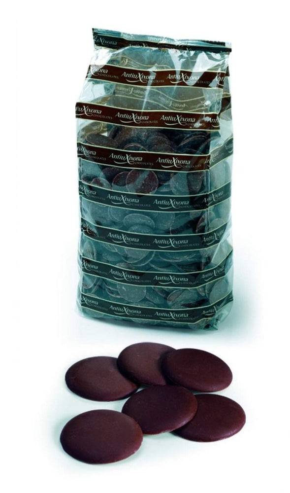 Gotas o pepitas de Chocolate Negro 47,5% cacao en bolsa de 1 KG. Cobertura para fundir - Antiu Xixona-ChocolateSI-antiu xixona,Chocolate Negro,Gotas,Sin Gluten,Sin Lactosa