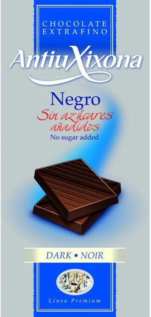 Lote 6 Chocolates sin azúcar Antiu Xixona (con leche y puros)-ChocolateSI-antiu xixona,Chocolate Puro,Con Leche,Lotes,Sin Azúcar,Sin Gluten
